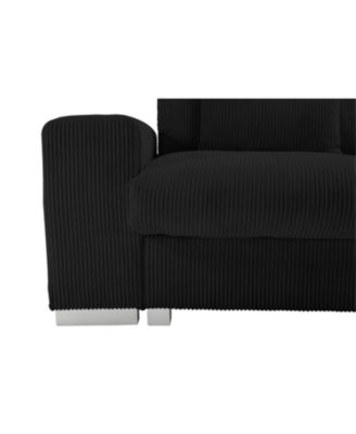 Streamdale Nordic L-shaped Flannel Sofa, Wooden Frame, Minimalist Living Room