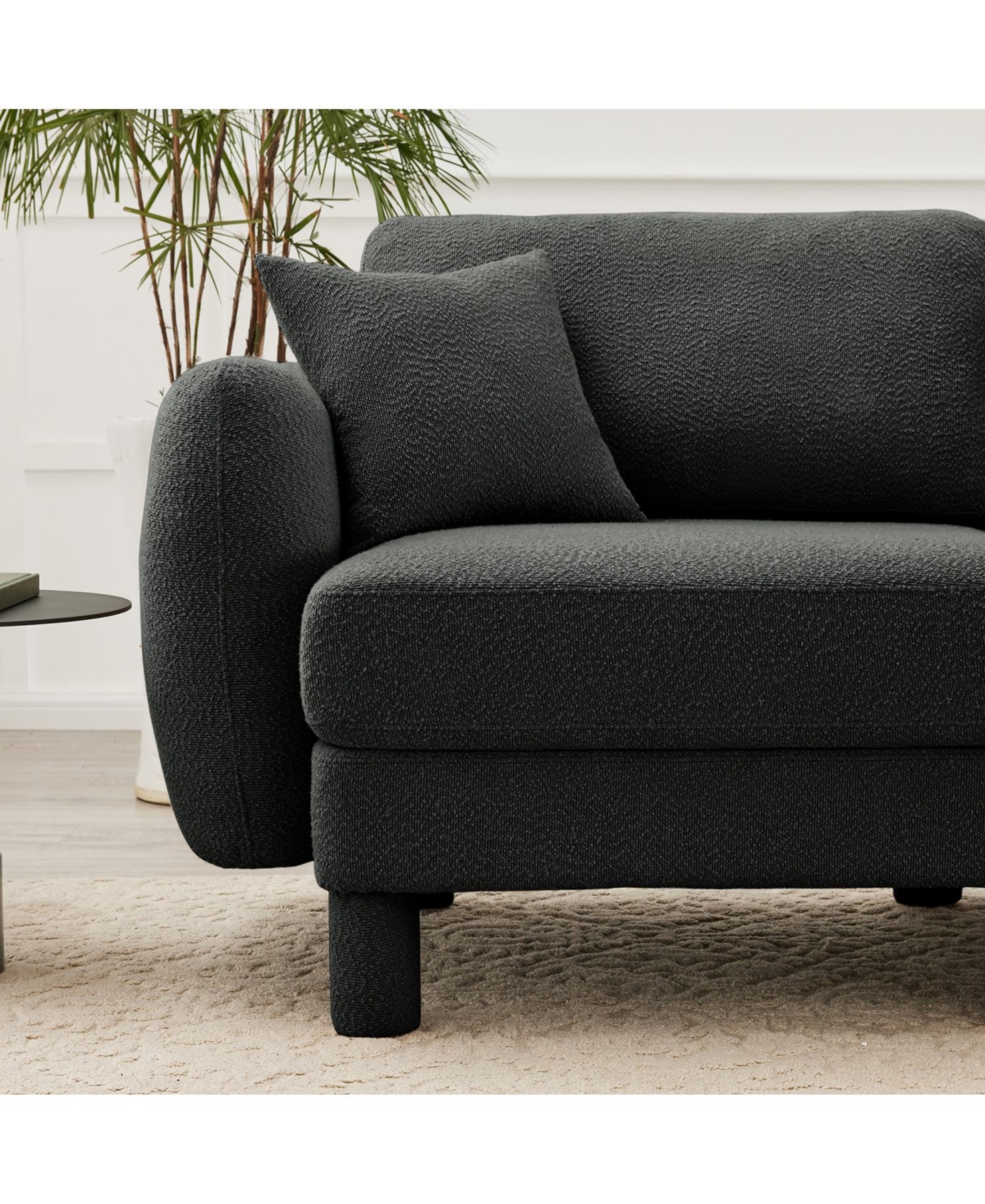 Streamdale Furniture Boucle U-Shape Sectional Sofa with Ottomans & Shell Armrests