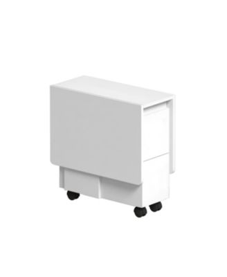 Folding Drop Leaf Dining Set with Storage & Wheels