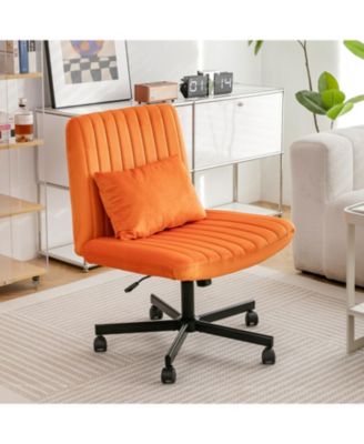 Orange Velvet Criss Cross Office Chair