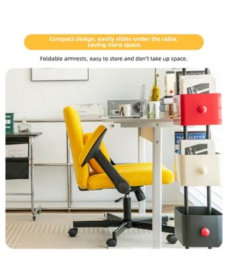 Streamdale  Linen Ergonomic Office Chair with Wheels