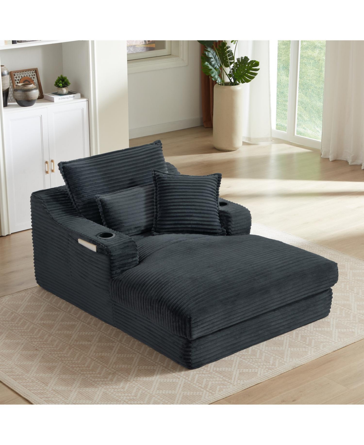 Streamdale Modern Cushioned Sofa Lounge Chair - Dark Gray