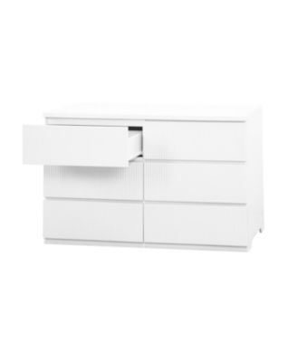 6 Drawer Wood Storage Cabinet Dresser Organizer