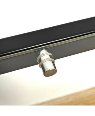 Modern End Table with Drawer - Natural Wood & Glass