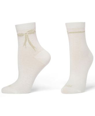 Women's 2-Pack Metallic Bow Socks