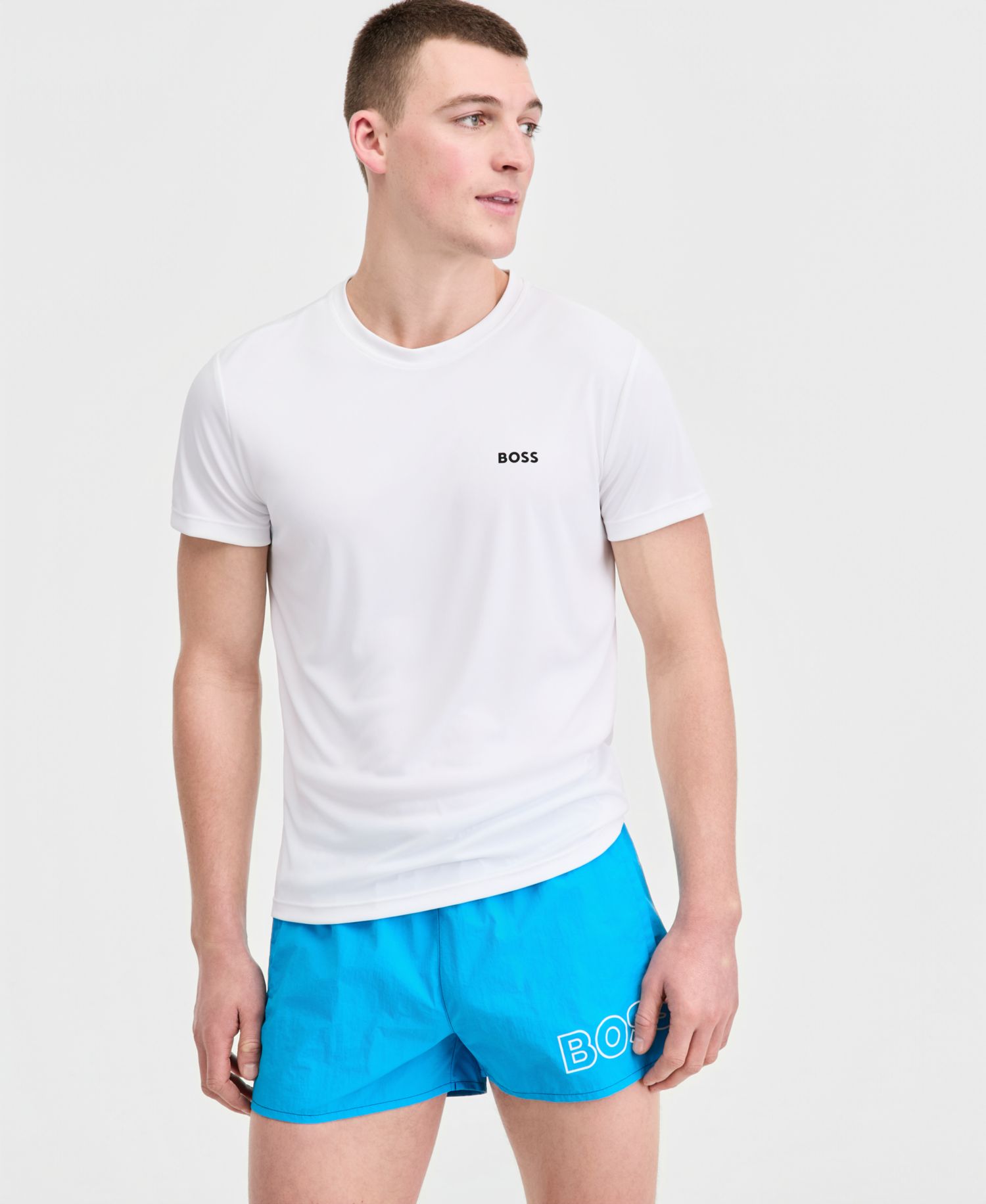 Men's Short-Sleeve Sun Protection Rashguard Swim Shirt