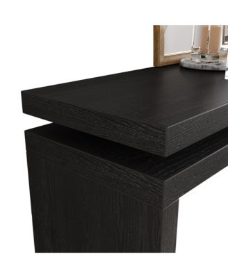 60" Black Farmhouse Console Table - Retro Entryway/Sofa Table