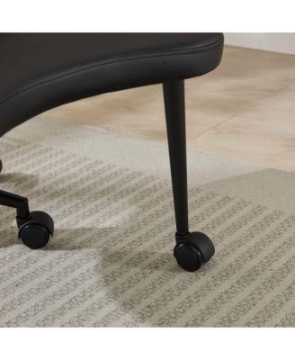 Meditation Chair Plus - Cross Legged, Wheeled, Lumbar Support, Black PU