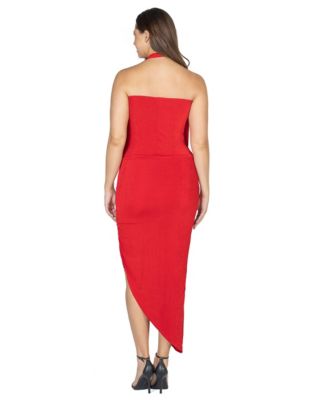 Women's Cowl Neck Long Asymmetrical Backless Halter Dress