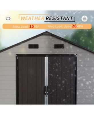 8x14 Resin Storage Shed w/ Windows, Aluminum Frame & Floor