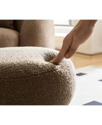 W8017-1 lamb wool seat barrel PVC pipe with walnut veneer Mushroom stool