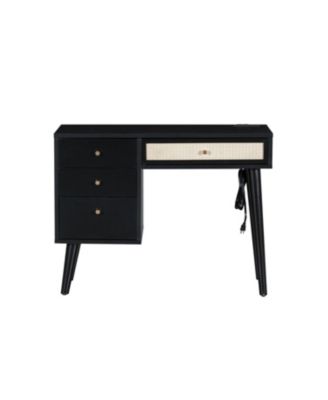  Bohemian Vanity Set with Charging Station, Stool, & 3 Storage Drawers