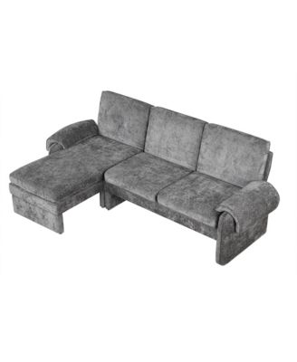 Streamdale 94" Convertible Futon Sofa Bed Chaise & Pillows