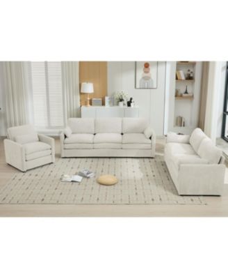Cozy Upholstered Cloud Sofa Set