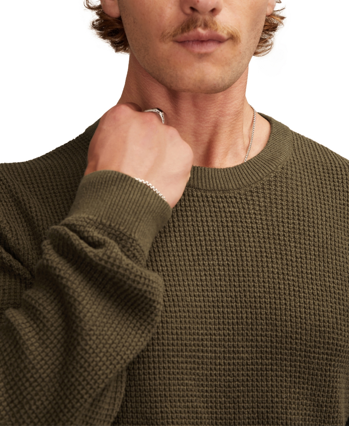 Lucky Brand Men's Waffle Crewneck Sweater