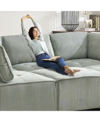 U-Shaped Modular Sectional Sofa with Reversible Chaise