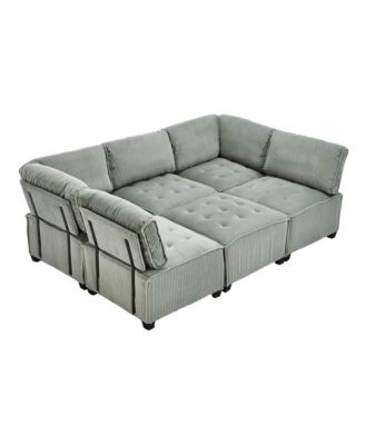 U-Shaped Modular Sectional Sofa with Reversible Chaise