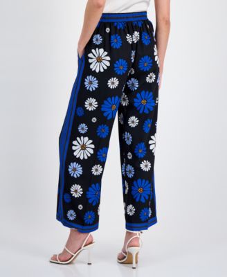 Women's Floral Wide-Leg Ankle Pants