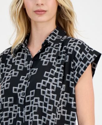 Women's Printed Point Collar Shirt