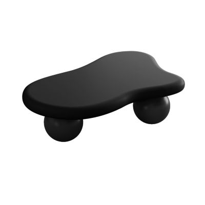 40 Inch Cloud Shaped Coffee Table with 3 Ball Legs for Living Room