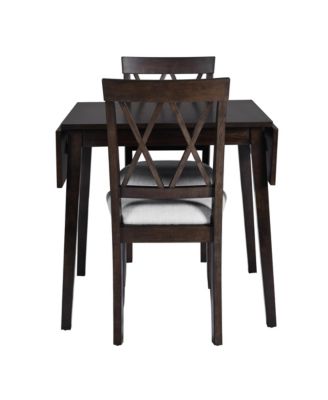  Extendable Dining Table (29"-45") for 4, Folding Kitchen Table with Rubberwood Legs