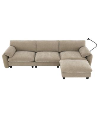 108" Modular Sectional Sofa Wide Seat USB Charger Ottoman