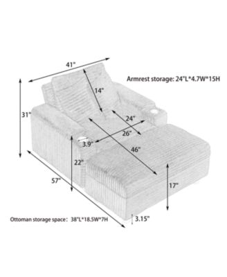 Green Corduroy Sofa Set w/ Storage