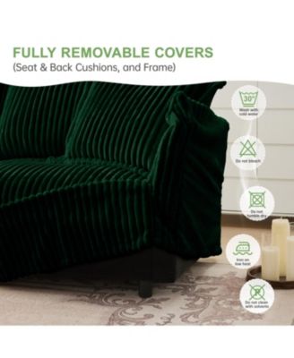 2-Seat Corduroy Slipcovered Sofa