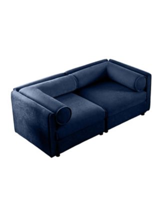 Chenille 2-Seater Sofa w/ Storage