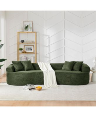 Modern Cloud Green Chenille Curved Sectional Sofa