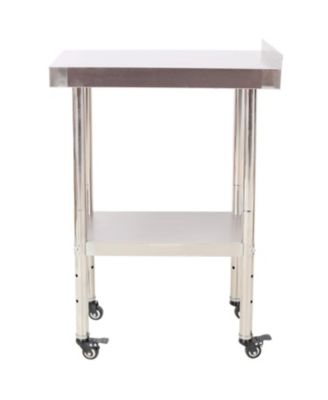 Stainless Steel Prep Table 24x15, Backsplash, Casters