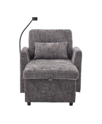 Multifunctional Chenille Recliner Sofa with Storage & Phone Bracket