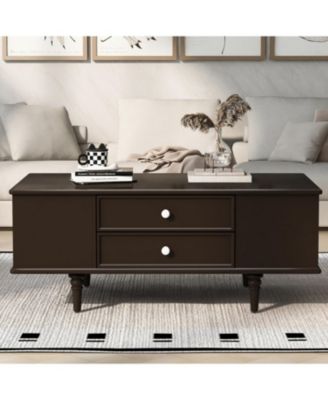 Modern Rectangle Coffee Table w/ Drawers & Hidden Storage