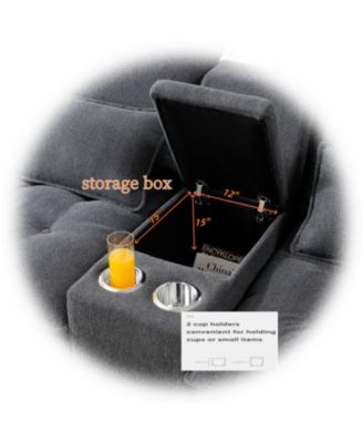 130" U-Shaped Sofa with Console, Cupholders, Sleeper Couch, Chaise (Grey)