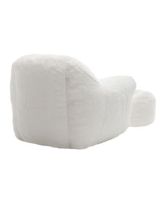 Comfy Faux Fur Bean Bag Chair w/ Footstool