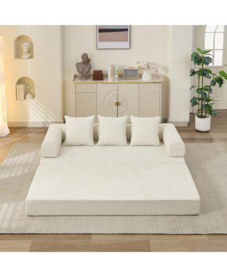 Convertible Folding Mattress Couch - Beige