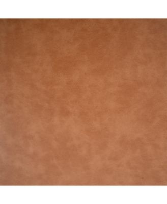 Streamdale Upholstered Square PU Leather Ottoman, Tan