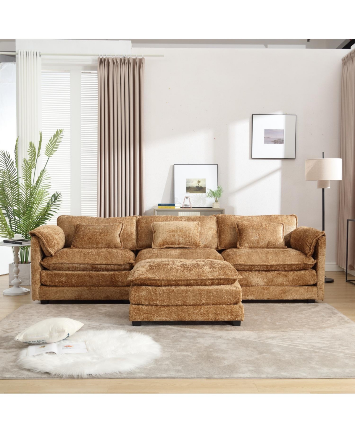 Streamdale Furniture Streamdale Oversized Sectional Cloud Couch, Modern Chenille L Shape