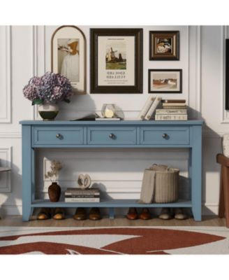 Streamdale 55.4" Modern Console Table with 3 Drawers & Metal Handles