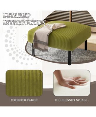 Corduroy Ottoman Footstool with Legs