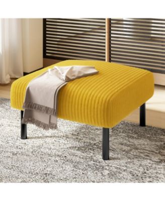 Corduroy Ottoman Footstool with Legs