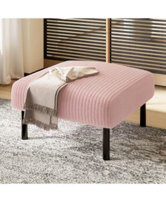 Corduroy Ottoman Footstool with Legs