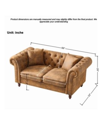 Chesterfield Tech Fabric Sofa Set- 3+2 Seater, Mid-Century Modern