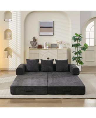 Comfy Convertible Folding Mattress Couch - Black
