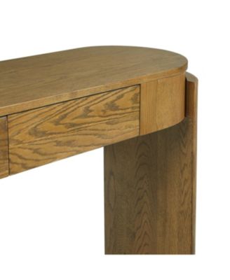 Fluted Console Table with Drawers - Natural Pine