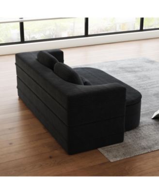 75" Foldable Sofa Bed with Blanket
