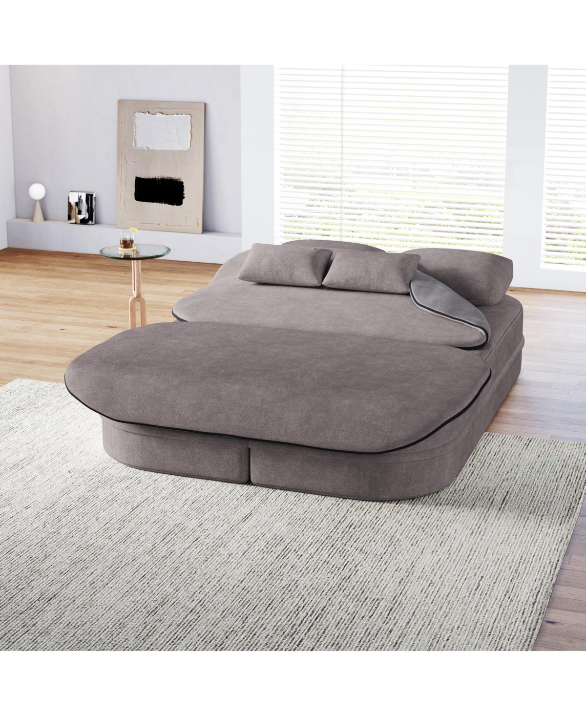 Streamdale Furniture 75" Foldable Sofa Bed with Blanket