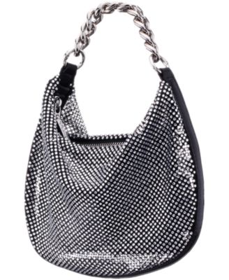 Crystal Mesh Zipper Hobo Bag