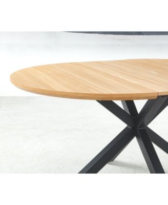 120/160x120x75cm Extendable Dining/Office/Coffee Table, Metal Leg, MDF Top