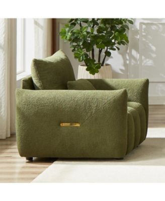36.8" Teddy Fabric Sofa - Modern Lounge Chair, Green